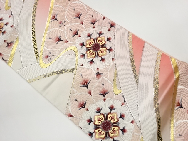 JAPANESE FUKURO OBI / WOVEN FLOWER CREST
